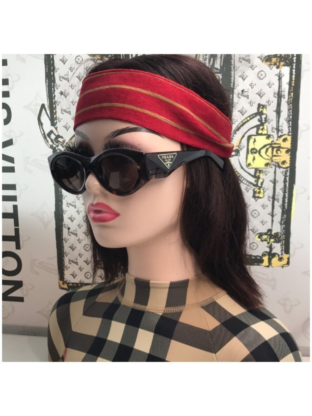 Prada PR 20ZS Dark Brown Oval Ladies Sunglasses 2AU06B 53 New